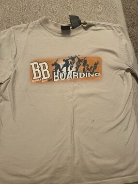 Vintage Bugle Boy Tee with Orange Graphic